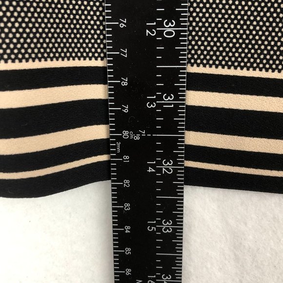 Ann Taylor Women's Size 00P 3/4 Sleeve Black Off White Printed Sheath Dress - Picture 5 of 9